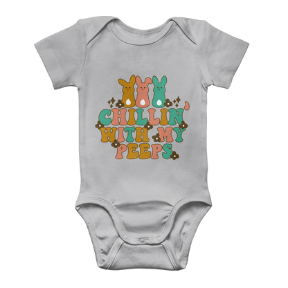 Chillin with my peeps Classic Baby Onesie Bodysuit - DirectlyPersonalised