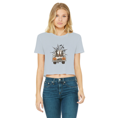LETS GET SPOOKY Classic Women's Cropped Raw Edge T-Shirt - DirectlyPersonalised