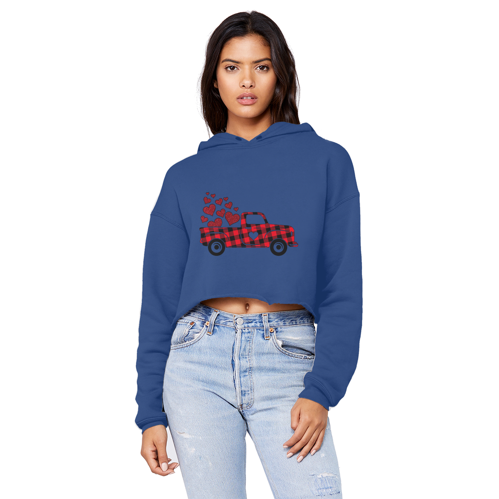 Love Truck Unisex Cropped Raw Edge Boyfriend Hoodie - DirectlyPersonalised