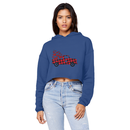 Love Truck Unisex Cropped Raw Edge Boyfriend Hoodie - DirectlyPersonalised