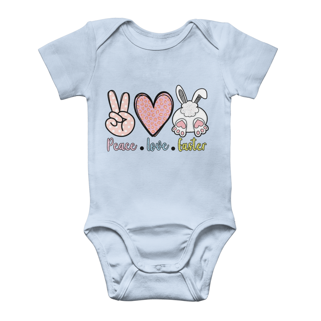 PEACE LOVE EASTER Classic Baby Onesie Bodysuit - DirectlyPersonalised