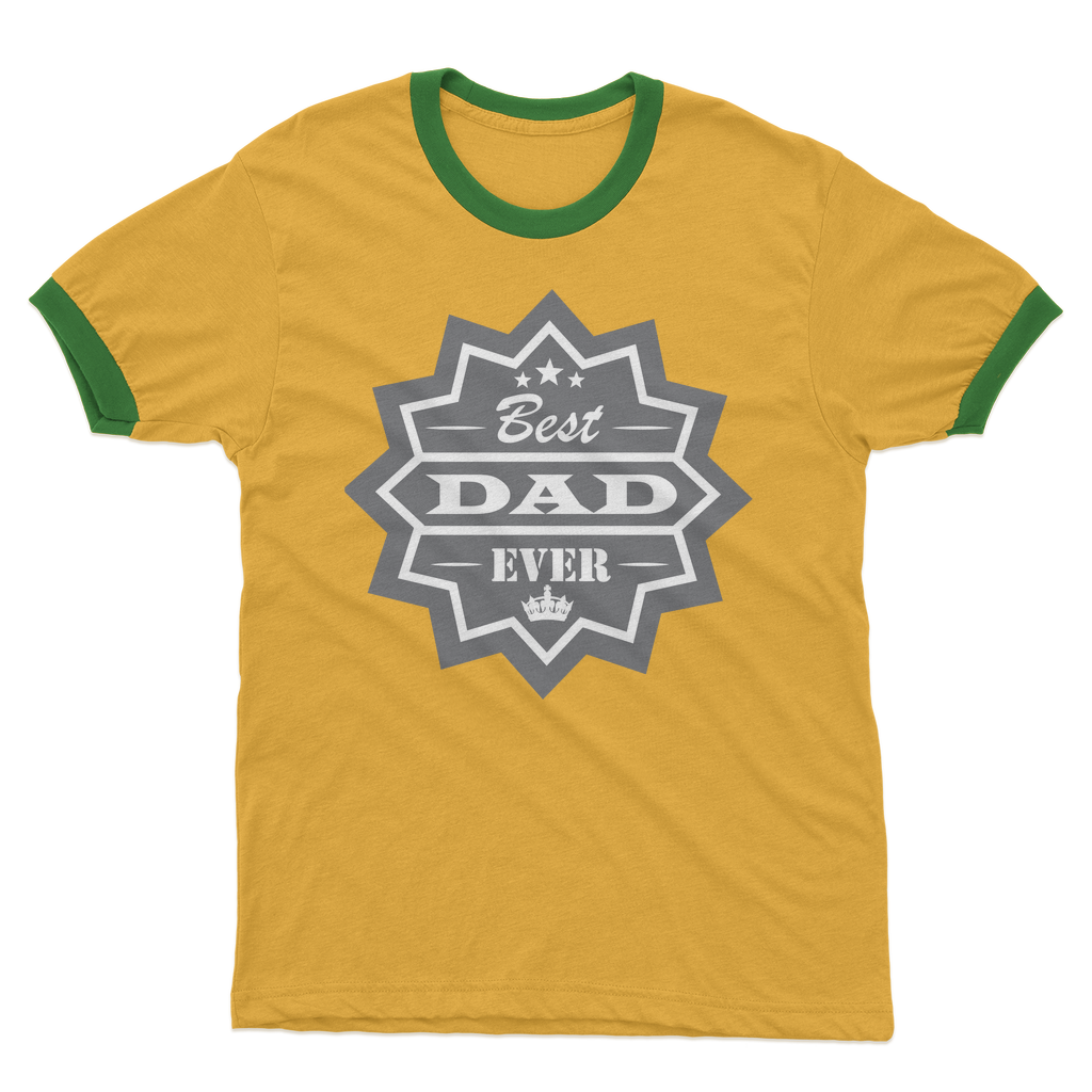 Best Dad Ever Adult Ringer T-Shirt - DirectlyPersonalised