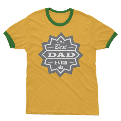 Best Dad Ever Adult Ringer T-Shirt - DirectlyPersonalised