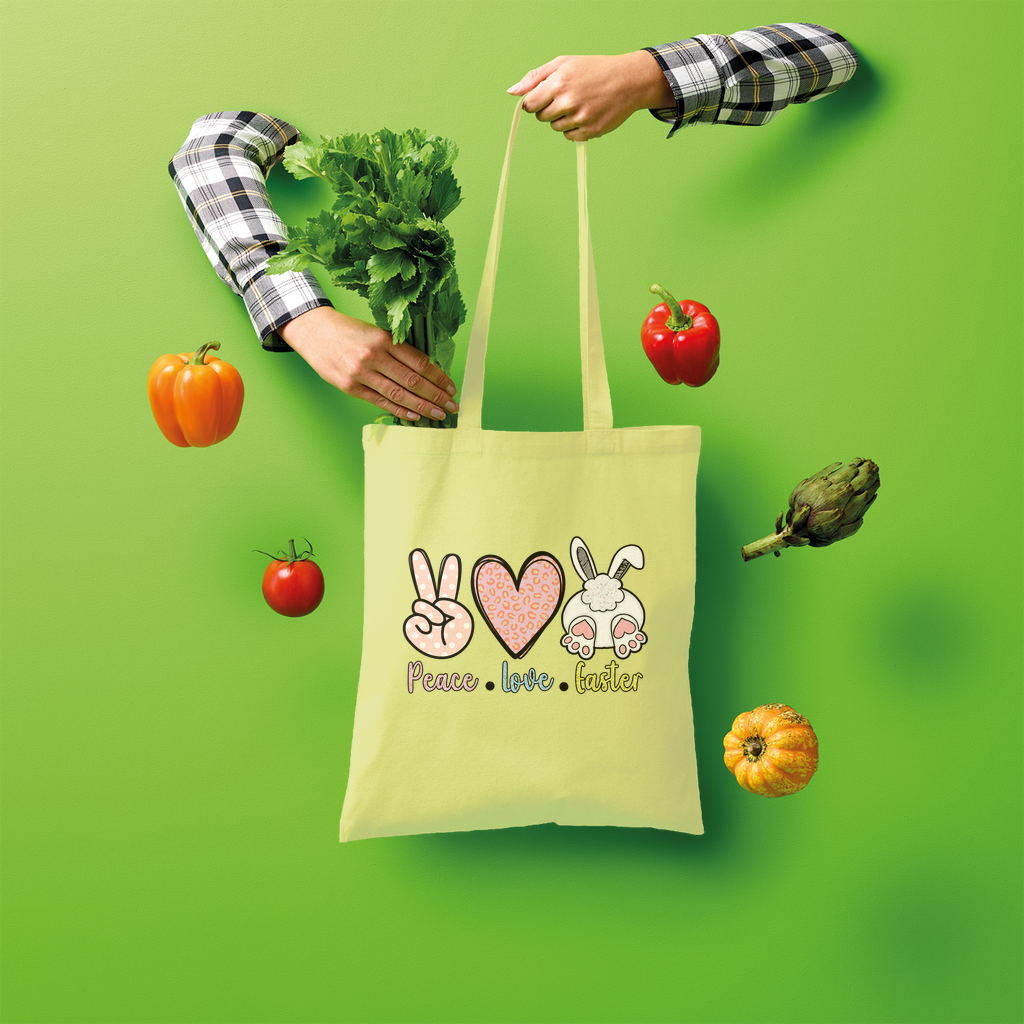 PEACE LOVE EASTER Shopper Tote Bag - DirectlyPersonalised