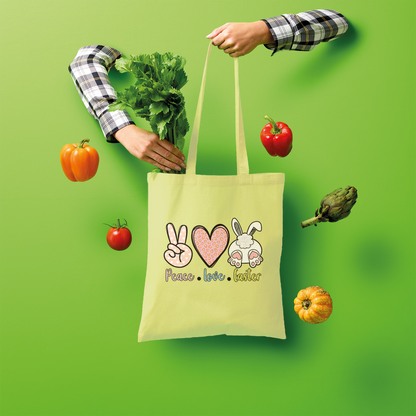 PEACE LOVE EASTER Shopper Tote Bag - DirectlyPersonalised