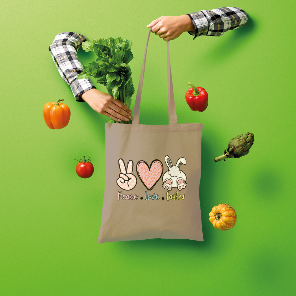 PEACE LOVE EASTER Shopper Tote Bag - DirectlyPersonalised