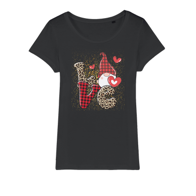 Ladies Valentine Design Organic Jersey Womens T-Shirt