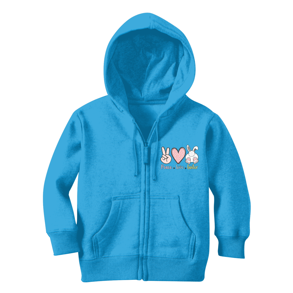 PEACE LOVE EASTER Classic Kids Zip Hoodie - DirectlyPersonalised