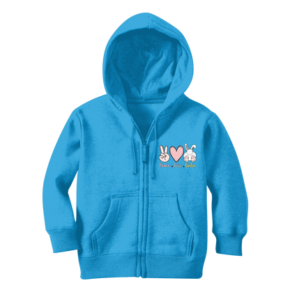 PEACE LOVE EASTER Classic Kids Zip Hoodie - DirectlyPersonalised
