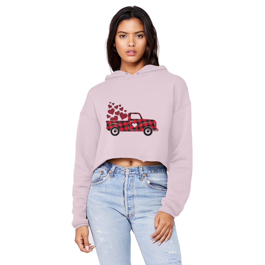 Love Truck Unisex Cropped Raw Edge Boyfriend Hoodie - DirectlyPersonalised