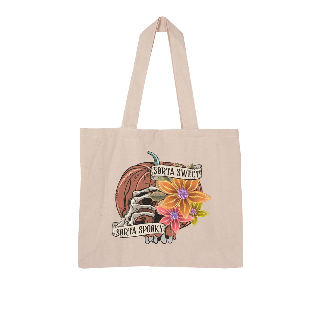 SORTA SWEET - SORTA SPOOKY Large Organic Tote Bag - DirectlyPersonalised