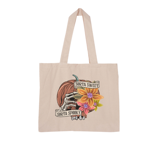 SORTA SWEET - SORTA SPOOKY Large Organic Tote Bag - DirectlyPersonalised