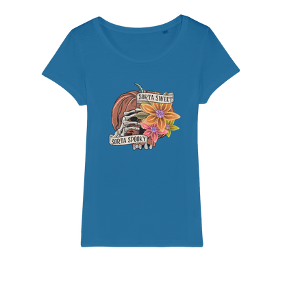 SORTA SWEET - SORTA SPOOKY Organic Jersey Womens T-Shirt - DirectlyPersonalised