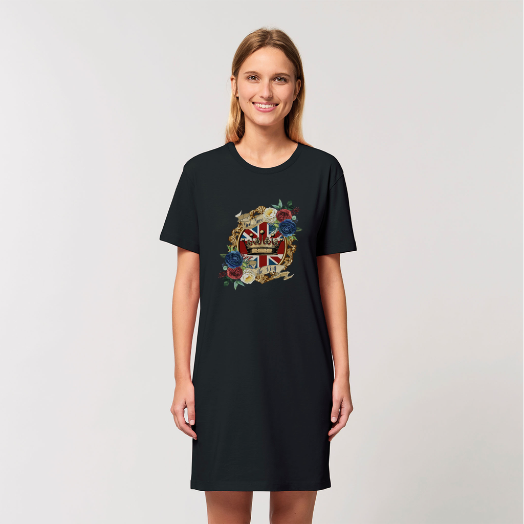GOD SAVE THE KING Organic T-Shirt Dress - DirectlyPersonalised