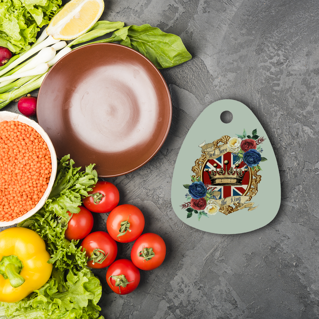 GOD SAVE THE KING Sublimation Glass Cutting Board - DirectlyPersonalised
