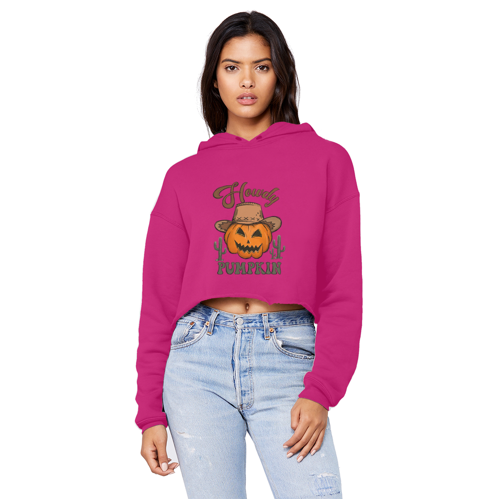 HOWDY PUMPKIN Unisex Cropped Raw Edge Boyfriend Hoodie - DirectlyPersonalised