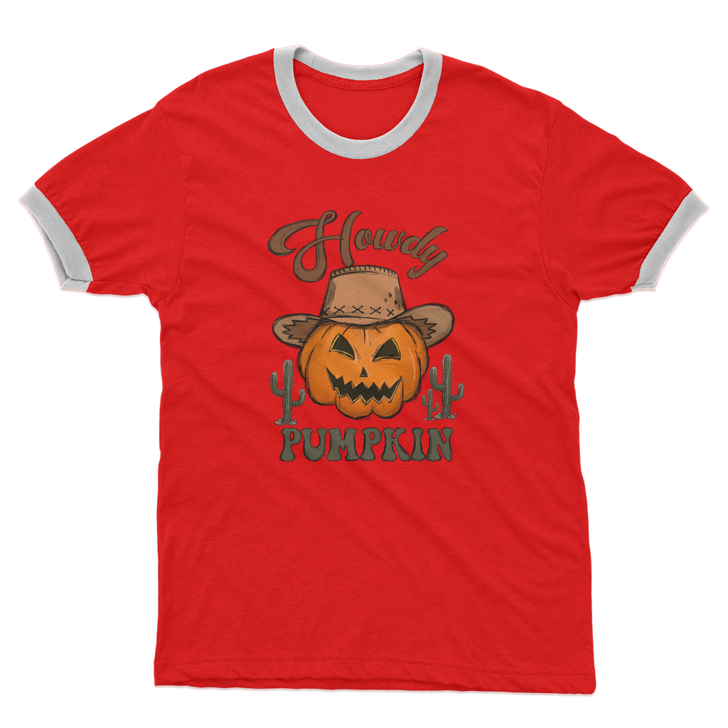 HOWDY PUMPKIN Adult Ringer T-Shirt - DirectlyPersonalised
