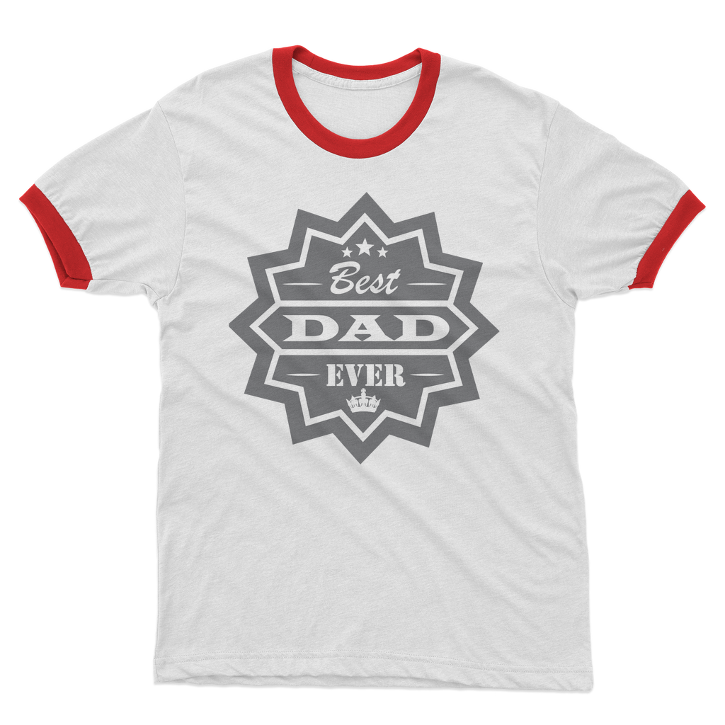 Best Dad Ever Adult Ringer T-Shirt - DirectlyPersonalised