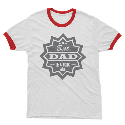 Best Dad Ever Adult Ringer T-Shirt - DirectlyPersonalised