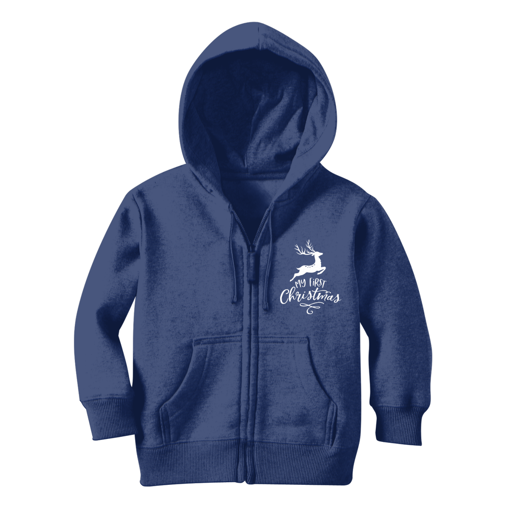 My First Christmas White Classic Kids Zip Hoodie - DirectlyPersonalised