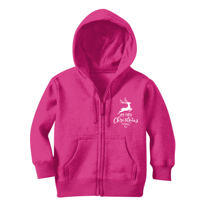 My First Christmas White Classic Kids Zip Hoodie - DirectlyPersonalised