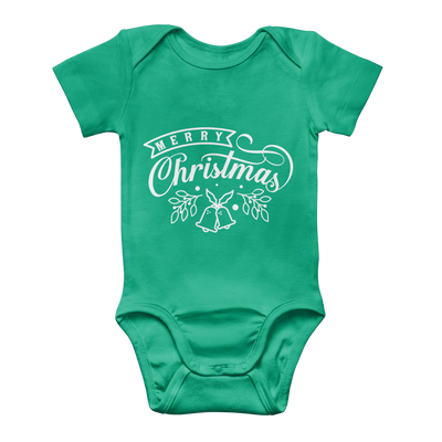 Merry Christmas White Classic Baby Onesie Bodysuit