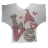 Ladies Valentine Design Sublimation Batwing Top