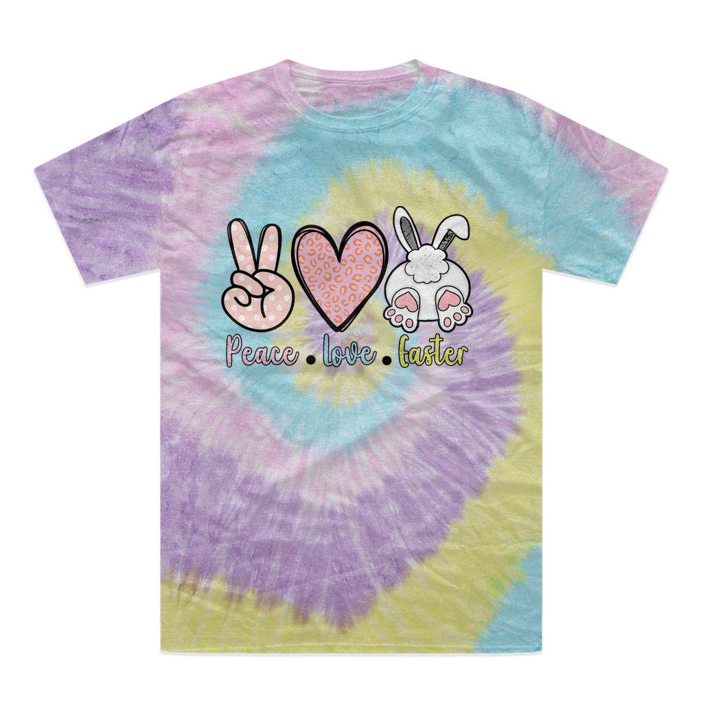 PEACE LOVE EASTER Tie-Dye T-Shirt - DirectlyPersonalised