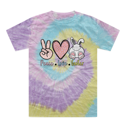PEACE LOVE EASTER Tie-Dye T-Shirt - DirectlyPersonalised