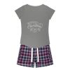 Merry Christmas White Women's Sleepy Tee and Flannel Short