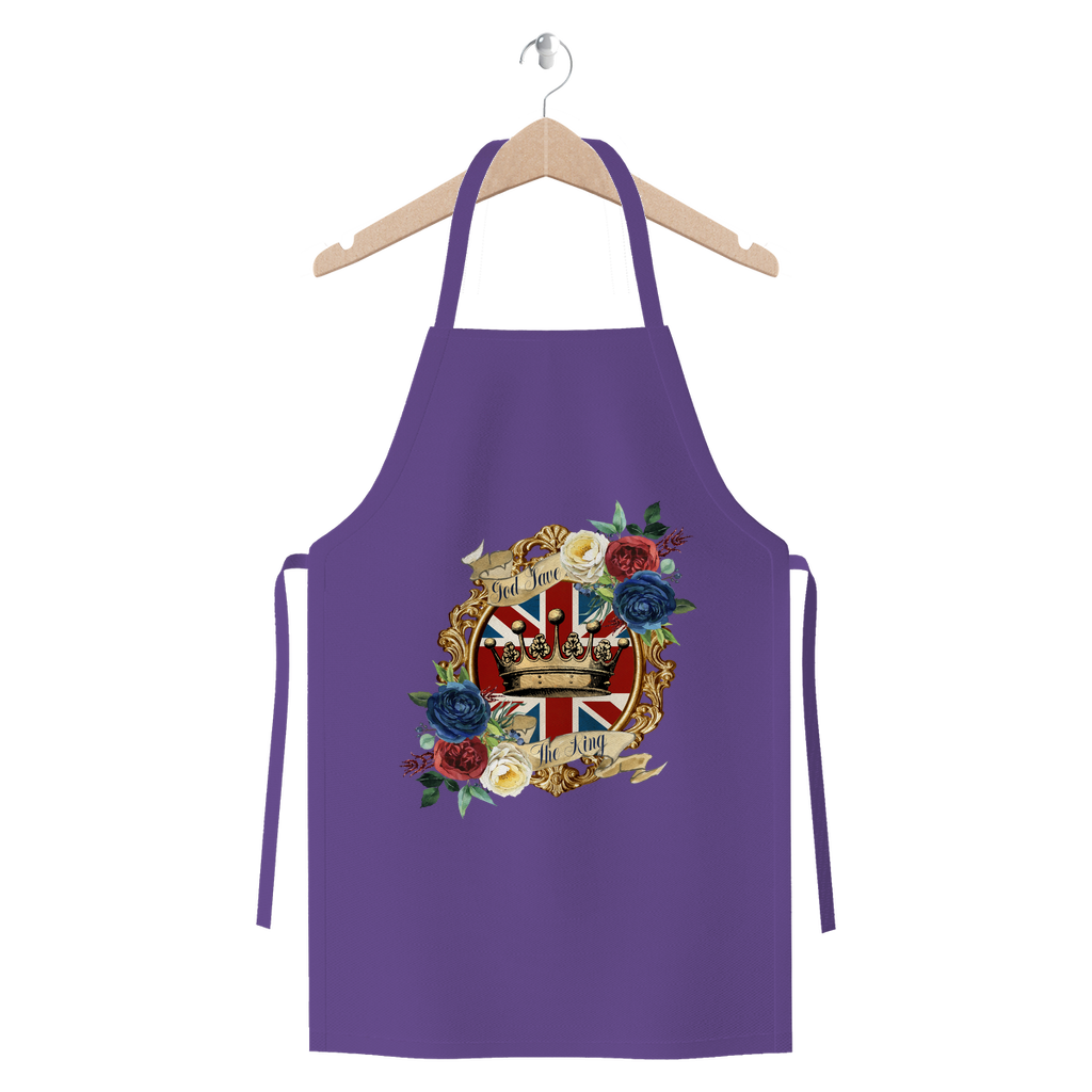 GOD SAVE THE KING Premium Jersey Apron - DirectlyPersonalised