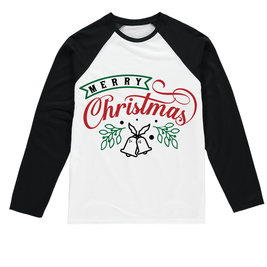 Merry Christmas Sublimation Baseball Long Sleeve T-Shirt