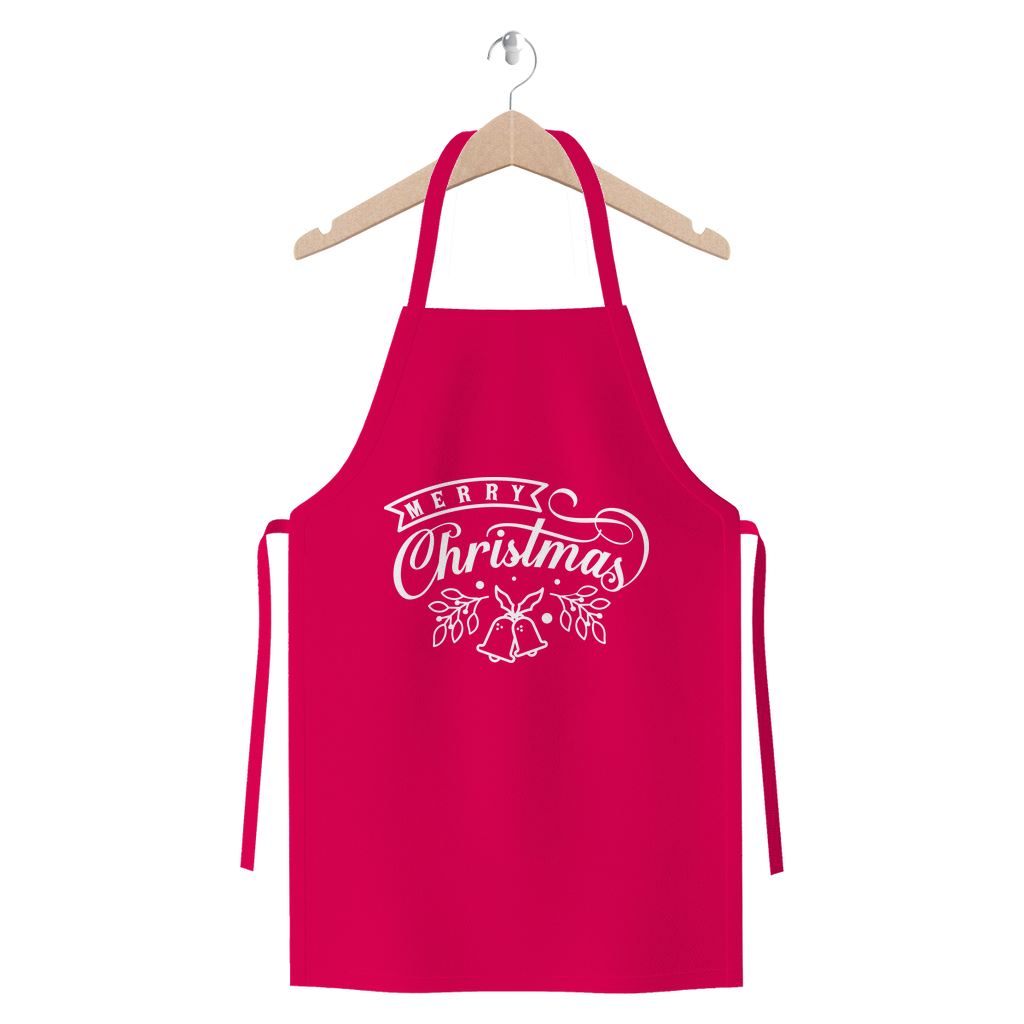 Merry Christmas White Premium Jersey Apron