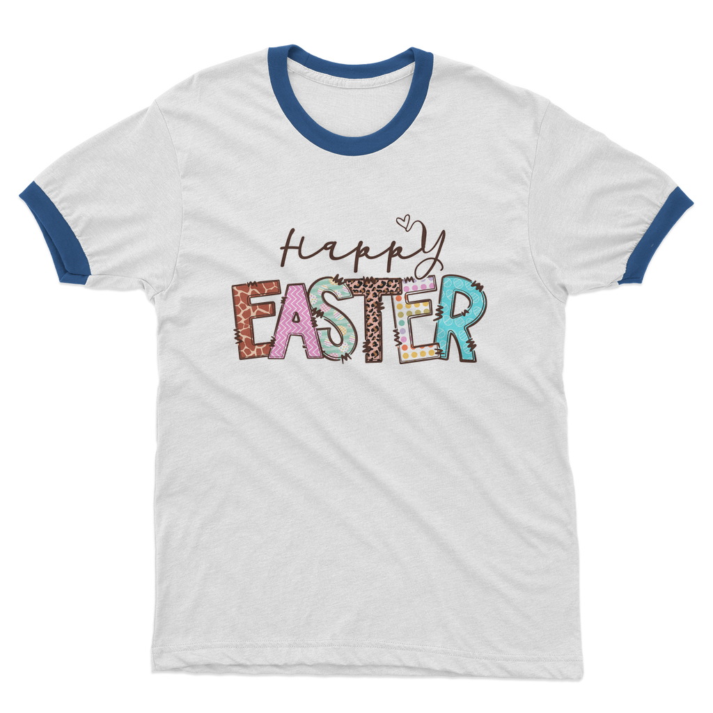 Happy Easter Adult Ringer T-Shirt - DirectlyPersonalised
