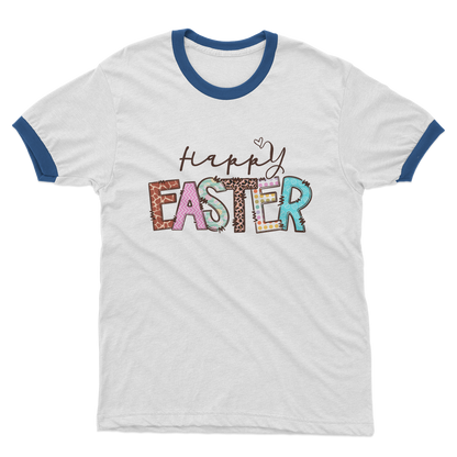 Happy Easter Adult Ringer T-Shirt - DirectlyPersonalised