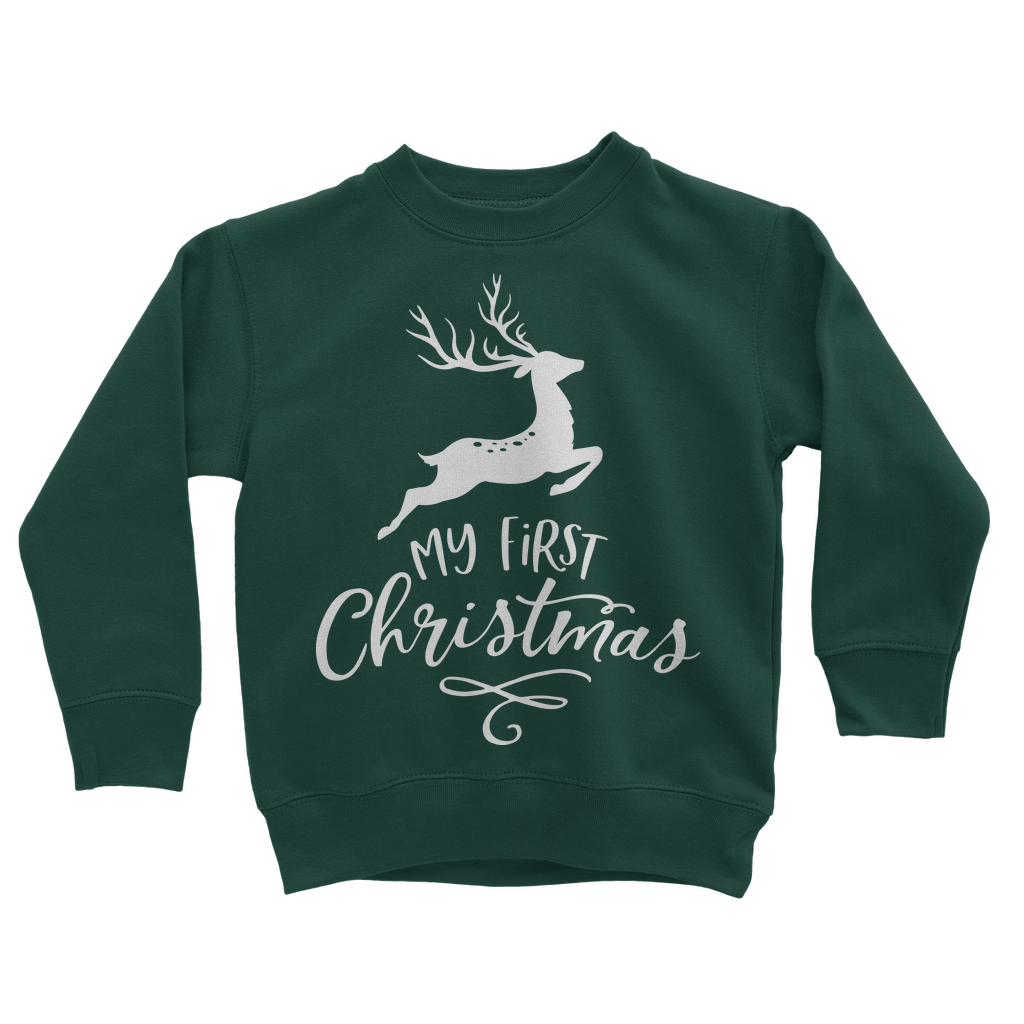 My First Christmas White Classic Kids Sweatshirt - DirectlyPersonalised