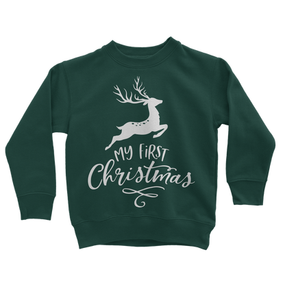 My First Christmas White Classic Kids Sweatshirt - DirectlyPersonalised
