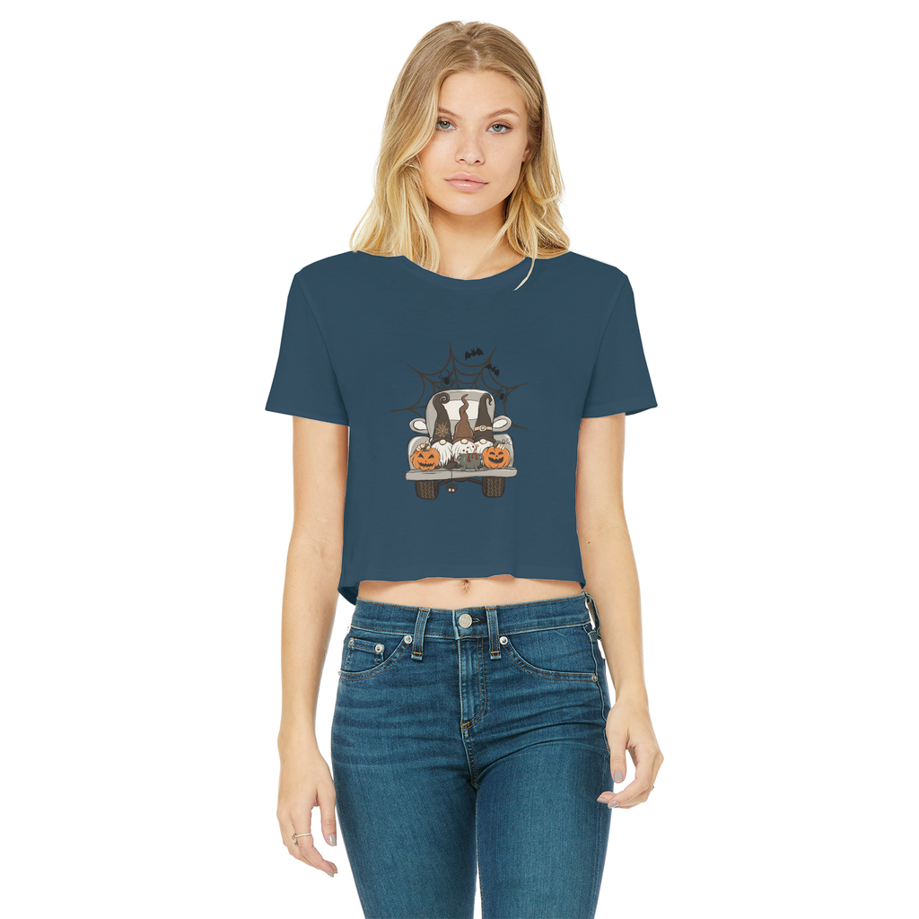LETS GET SPOOKY Classic Women's Cropped Raw Edge T-Shirt - DirectlyPersonalised
