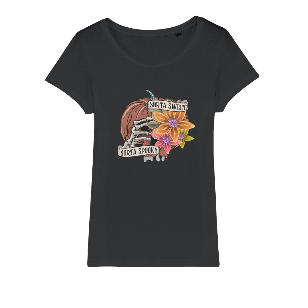 SORTA SWEET - SORTA SPOOKY Organic Jersey Womens T-Shirt - DirectlyPersonalised
