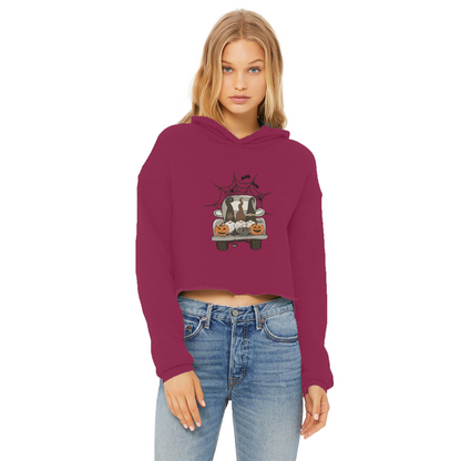 LETS GET SPOOKY Ladies Cropped Raw Edge Hoodie - DirectlyPersonalised