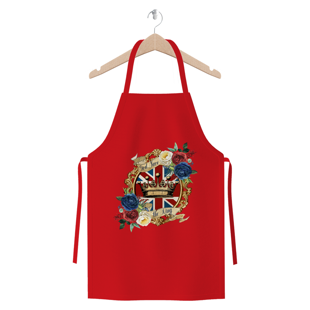 GOD SAVE THE KING Premium Jersey Apron - DirectlyPersonalised