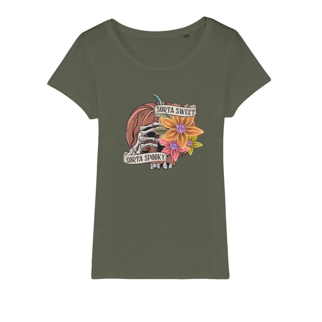 SORTA SWEET - SORTA SPOOKY Organic Jersey Womens T-Shirt - DirectlyPersonalised