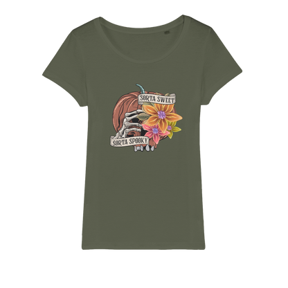 SORTA SWEET - SORTA SPOOKY Organic Jersey Womens T-Shirt - DirectlyPersonalised