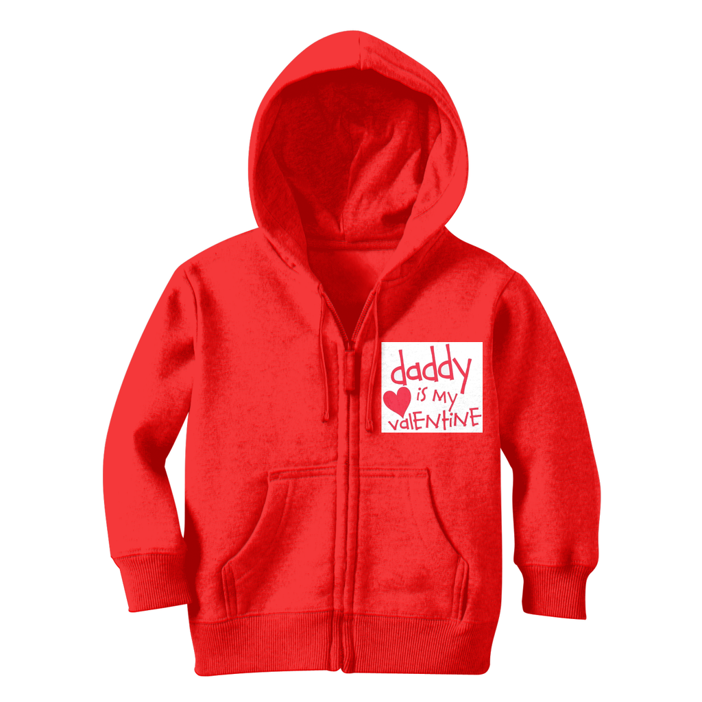 Daddy's my Valentine Classic Kids Zip Hoodie - DirectlyPersonalised