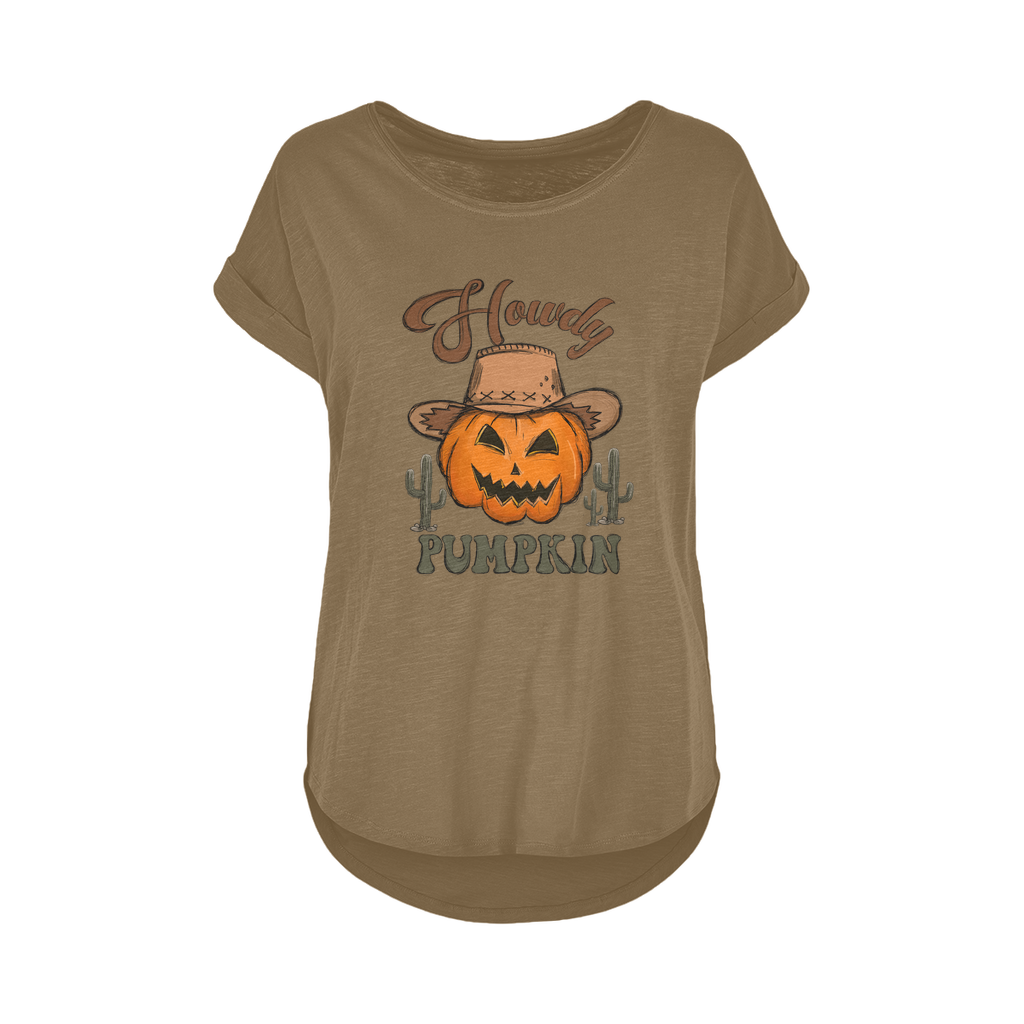 HOWDY PUMPKIN Women's Long Slub T-Shirt XS-5XL - DirectlyPersonalised