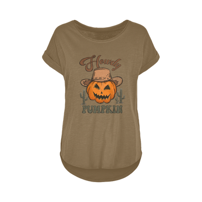 HOWDY PUMPKIN Women's Long Slub T-Shirt XS-5XL - DirectlyPersonalised