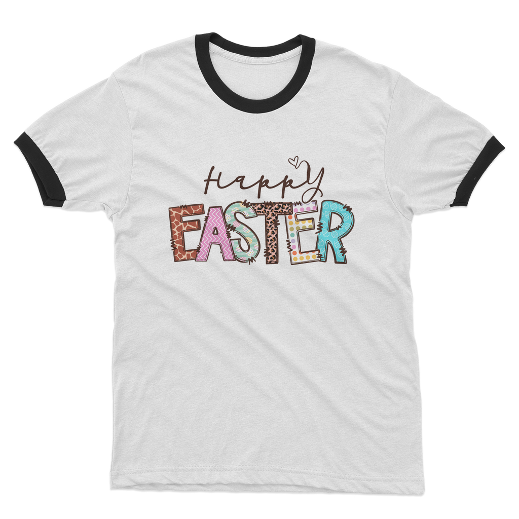 Happy Easter Adult Ringer T-Shirt - DirectlyPersonalised