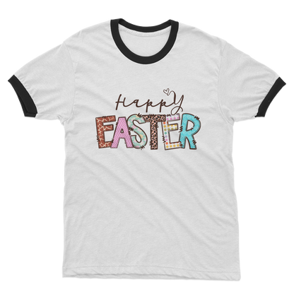 Happy Easter Adult Ringer T-Shirt - DirectlyPersonalised