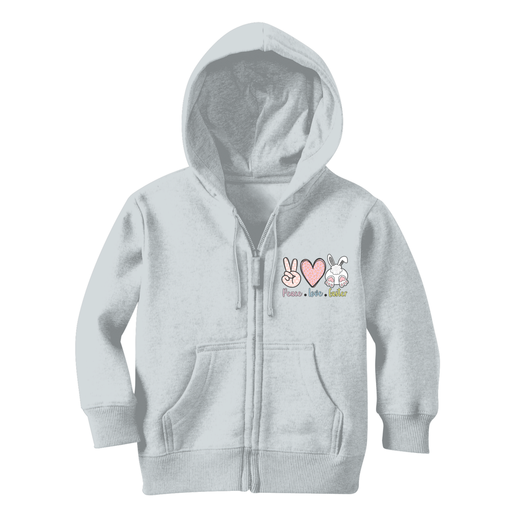 PEACE LOVE EASTER Classic Kids Zip Hoodie - DirectlyPersonalised