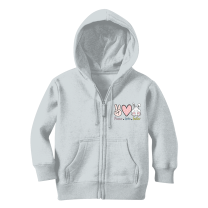 PEACE LOVE EASTER Classic Kids Zip Hoodie - DirectlyPersonalised